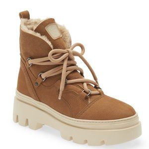 NWT $550 PAUL GREEN Pandora Fluff Shearling CHUNKY Boot CAMEL 4 AU 6.5 US (TC36)